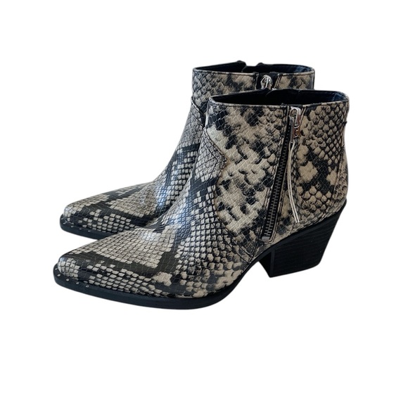 NEW Sam Edelman Whistler snakeskin animal skin ankle boots size US 6 EU 36 - Picture 2 of 9